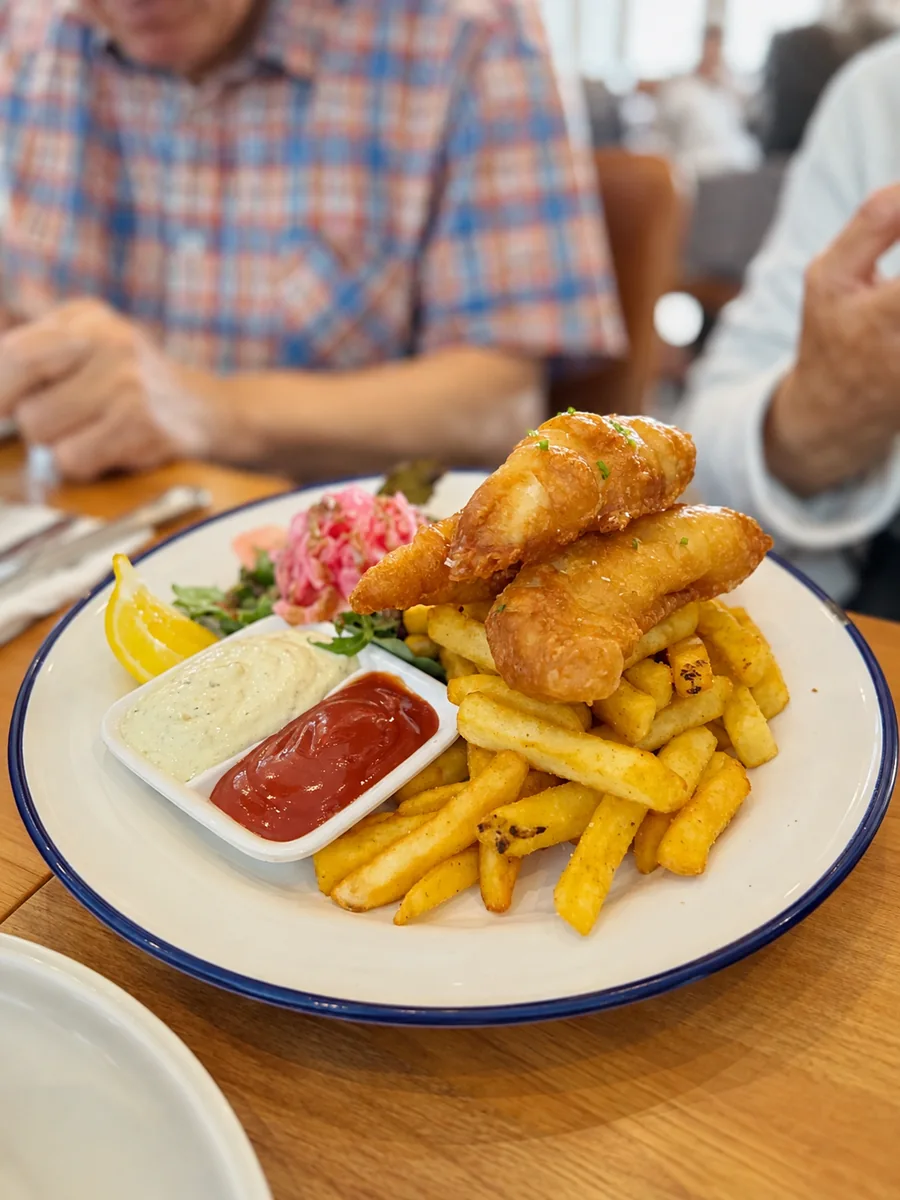 Fish and chips at Scarborough Fare